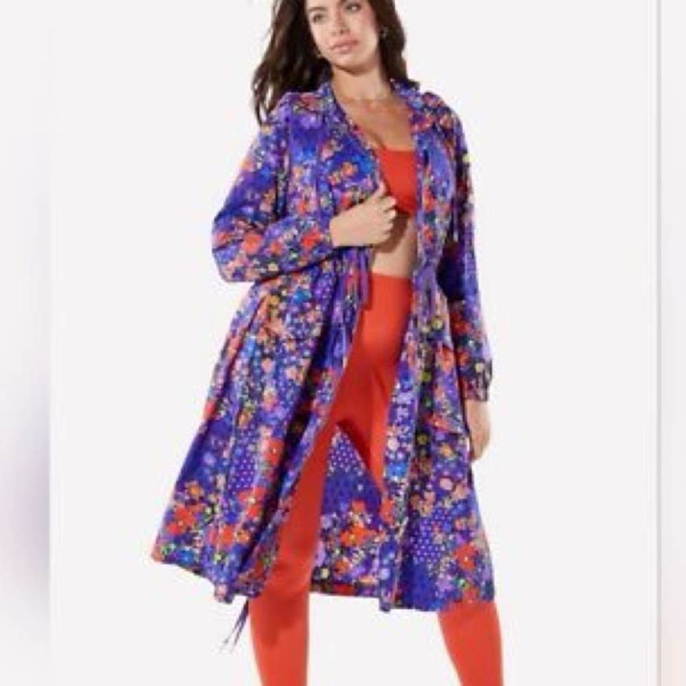 Yitty l NWT Fabletics Oversized Headliner Jacket Party Animal Bloom Plume 3X - Picture 1 of 10